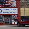 A storefront for the Osage County Republican party is seen on June 03, 2026 in Pawhuska, Oklahoma. Osage County, located within the Osage Reservation, is a Republican-leaning county where local politics are influenced by both county government and the Osage Nation. 