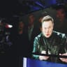 ELON MUSK, SpaceX CEO speaks via videolink on the day of SpaceX’s IPO, at the Nasdaq MarketSite in New York City, June 12.