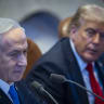 Prime Minister Benjamin Netanyahu speaks during a special plenum session in honor of US President Donald Trump at the Knesset, in Jerusalem, October 13, 2025