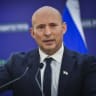 Former prime minister Naftali Bennett speaks during a press conference in Tel Aviv, June 15, 2026