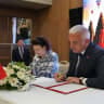 Greek Culture Minister Lina Mendoni and Turkish Culture and Tourism Minister Mehmet Nuri Ersoy sign agreement at first Turkey-Greece Culture Forum, ,June 19, 2026.