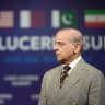 Pakistan's Prime Minister Shehbaz Sharif attends a quadrilateral meeting between the U.S., Iran, Pakistan, and Qatar at the Lake Lucerne Summit, aimed at advancing a deal to end the Middle East conflict, at Buergenstock Resort Lake Lucerne, near Stansstad, Switzerland, June 21, 2026. 
