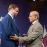 US Vice-President JD Vance and Prime Minister of Pakistan Shehbaz Sharif at the Lake Lucerne Summit at the Buergenstock resort in Obbuergen, near Lucerne, Switzerland, Sunday, June 21, 2026.