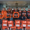 Members of United Hatzalah emergency medical services organization seen ahead of their departure to Turkey to assist in rescue efforts after the earthquake, in the Ben Gurion International airport near Tel Aviv, on February 7, 2023.