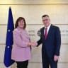 FOREIGN MINISTER Gideon Sa'ar and  European Union Commissioner for the Mediterranean Dubravka Šuica.