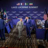 PAKISTAN'S PRIME Minister Shehbaz Sharif and Qatar's Prime Minister Sheikh Mohammed bin Abdulrahman bin Jassim al-Thani stand prior to a quadrilateral meeting between the US, Iran, Pakistan and Qatar at the Burgenstock luxury hotel complex overlooking Lake Lucerne, Switzerland, on June 21, 2026.
