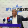 Otzma Yehudit leader Itamar Ben-Gvir at a press conference, June 22 2026.