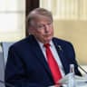 US President Donald Trump attends a working lunch with leaders of G7 and the Middle East, on June 16, 2026 in Evian-les-Bains, France.