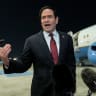 US Secretary of State Marco Rubio speaks to the media upon arrival at al-Bateen Executive Airport in Abu Dhabi on June 23, 2026, on the first stop of a tour of Gulf states aimed at showing solidarity with key allies hit hard by the Middle East war.