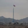 North Korean propaganda village "Gijungdong" is seen from an South Korea's observation post inside the JSA during a media tour at the Joint Security Area (JSA) on the Demilitarized Zone (DMZ) in the border village of Panmunjom in Paju, South Korea, 3 March 2023. 