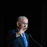 Prime Minister Benjamin Netanyahu speaks at the Jewish News Syndicate conference in Jerusalem, on June 21, 2026. 