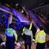 Emergency workers at a damaged building after an earthquake, in La Guaira, Venezuela, June 24, 2026