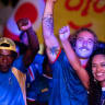 FIFA World Cup 2026 - Group H - Uruguay v Cape Verde - Fans gather in Praia - Praia, Cape Verde - June 21, 2026 Cape Verde fans pose for a photograph during the match screening