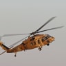 A UH-60L YANSHUF from 124 squadron takes part in an Israeli air force air show during the graduation ceremony for soldiers who have completed the IAF Flight Course, at the Hatzerim Air Base in the Negev desert, June 29, 2023.