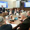 JFNA Board of Directors Chairman Gary Torgow speaks to assembled Israeli government officials, including Prime Minister Benjamin Netanyahu, after the government approved a NIS 200m. plan to bolster Jewish education in the Diaspora on June 28, 2026. 