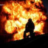 Firefighters work at a site of a Russian missile and drone strike, amid Russia's attack on Ukraine, in Poltava region, Ukraine, in this handout picture released June 27, 2026.  