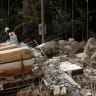 A view of the remains of a building that collapsed after earthquakes hit the country, in Caracas, Venezuela, June 25, 2026. 