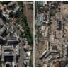 A combination of satellite images shows high-rises in Caraballeda, Venezuela, before (left) and after the earthquakes that hit the country, December 28, 2025, and June 26, 2026.