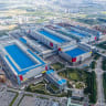 A view shows Samsung Electronics' chip production plant at Pyeongtaek, South Korea