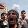 Houthi supporters shout in Sanaa, Yemen June 25, 2026. 