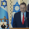 DEFENSE MINISTER Israel Katz at the memorial service for IDF soldiers killed during the Second Lebanon War.