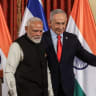 Israel's Prime Minister Benjamin Netanyahu and his Indian counterpart Narendra Modi leave after a press conference in Jerusalem on February 26, 2026.