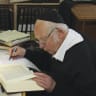 Rav Aharon Lichtenstein, learning at the Har Etzion yeshiva he led, 2014. He was awarded the Israel Prize in Jewish Religious Literature that same year.