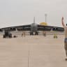 A U.S. Air Force B-52 Stratofortress bomber arrives at Al Udeid Air Base, Qatar April 9, 2016.