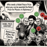 AN AI-made political cartoon.