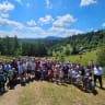 Jewish families at a JRNU respite camp in the mountains.