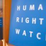 The logo of Human Rights Watch (HRW), an international non-governmental organization.