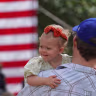 Forty-two immigrants became United States citizens during a swearing-in ceremony at Santa Monica Mountains National Recreation Area, Calabasas, California, April 25, 2024. 