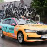NSN Cycling Team Skoda car with the road bikes during the Stage 3 of 89th Tour de Suisse 2026 on June 19, 2026 in Bad Ragaz, Switzerland.