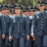 Military cadets march during a graduation ceremony in Taipei, Taiwan, June 30, 2026.