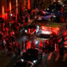 An ambulance in traffic, as the United States celebrates its 250th anniversary on Independence Day in New York City, US, July 4, 2026
