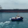 Drone view of oil tanker HELGA berthed at one of Iraq's southern offshore oil terminals near Basra as it prepares to load crude oil, becoming the second vessel to arrive since the closure of the Strait of Hormuz, April 24, 2026.