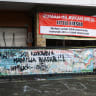 Police tape cordons off an area at a childcare centre, as Indonesian police investigate allegations of physical abuse involving young children, in Yogyakarta, Indonesia, April 30, 2026. 