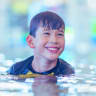 A child swiming.