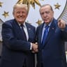 Turkish President Recep Tayyip Erdogan welcomes US President Donald Trump at Ankara Airport, who is paying an official visit to Turkey ahead of the 36th NATO Heads of State and Government Summit in Ankara, Turkey, on July 7, 2026. 