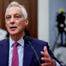 Former U.S. Ambassador to Japan Rahm Emanuel speaks during a House Select Committee on the Chinese Communist Party hearing on Capitol Hill July 23, 2025 in Washington, DC.