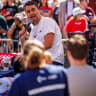 Charlie Kirk speaks at Utah Valley University on September 10, 2025 in Orem, Utah. Kirk, founder of Turning Point USA, was speaking at his "American Comeback Tour" when he was shot in the neck and killed. 