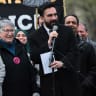 New York City Mayor Zohran Mamdani speaks at the Jews For Racial & Economic Justice’s (JFREJ) Seder in the Streets at Union Square on April 06, 2026 in New York City. 
