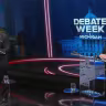 Michigan Democratic US Senate candidates Abdul El-Sayed and US Rep. Haley Stevens spar during a televised debate in Grand Rapids, Michigan, July 7, 2026. 