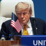 US President Donald Trump attends a working session during the NATO leaders summit at the Bestepe Presidential Compound in Ankara, Turkey, July 8, 2026.