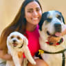 Adopt me Israel's Ela Sayag Lipman and her two adopted rescue dogs, Duda and  Namer.