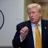 US President Donald Trump speaks to reporters mid-flight in the press cabin of the new, Qatari-gifted Air Force One after changing planes to return to Washington from RAF Mildenhall, Britain, July 8, 2026.
