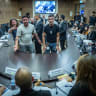 Combat veterans suffering from PTSD react during a House committee meeting at the Knesset, the Israeli Parliament in Jerusalem on, July 9, 2026. 
