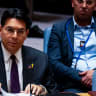 Israel's Ambassador to the United Nations Danny Danon speaks during a meeting at the United Nations headquartes in New York City, March 20, 2025.