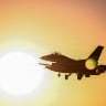 A US Air Force F-16 fighter jet takes off from a base in the Middle East, July 9, 2026