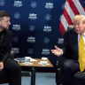 US President Donald Trump holds a bilateral meeting with Ukrainian President Volodymyr Zelensky alongside the NATO leaders summit at the Bestepe Presidential Compound, in Ankara, Turkey, July 8, 2026.